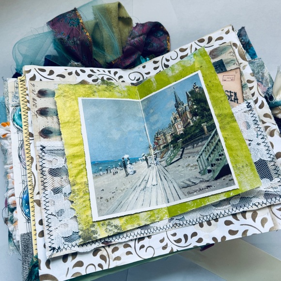 Handmade Junk Journal Marina Beach Theme Ocean Diary Journal - Picture 3 of 13